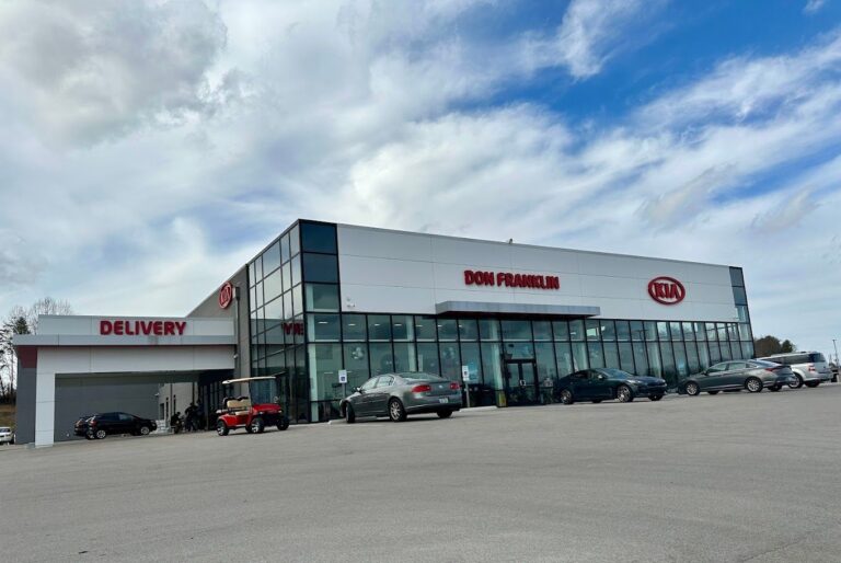 A Building With Cars Parked In Front Of It