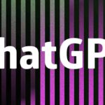 a black and purple striped background with white text