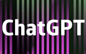 a black and purple striped background with white text