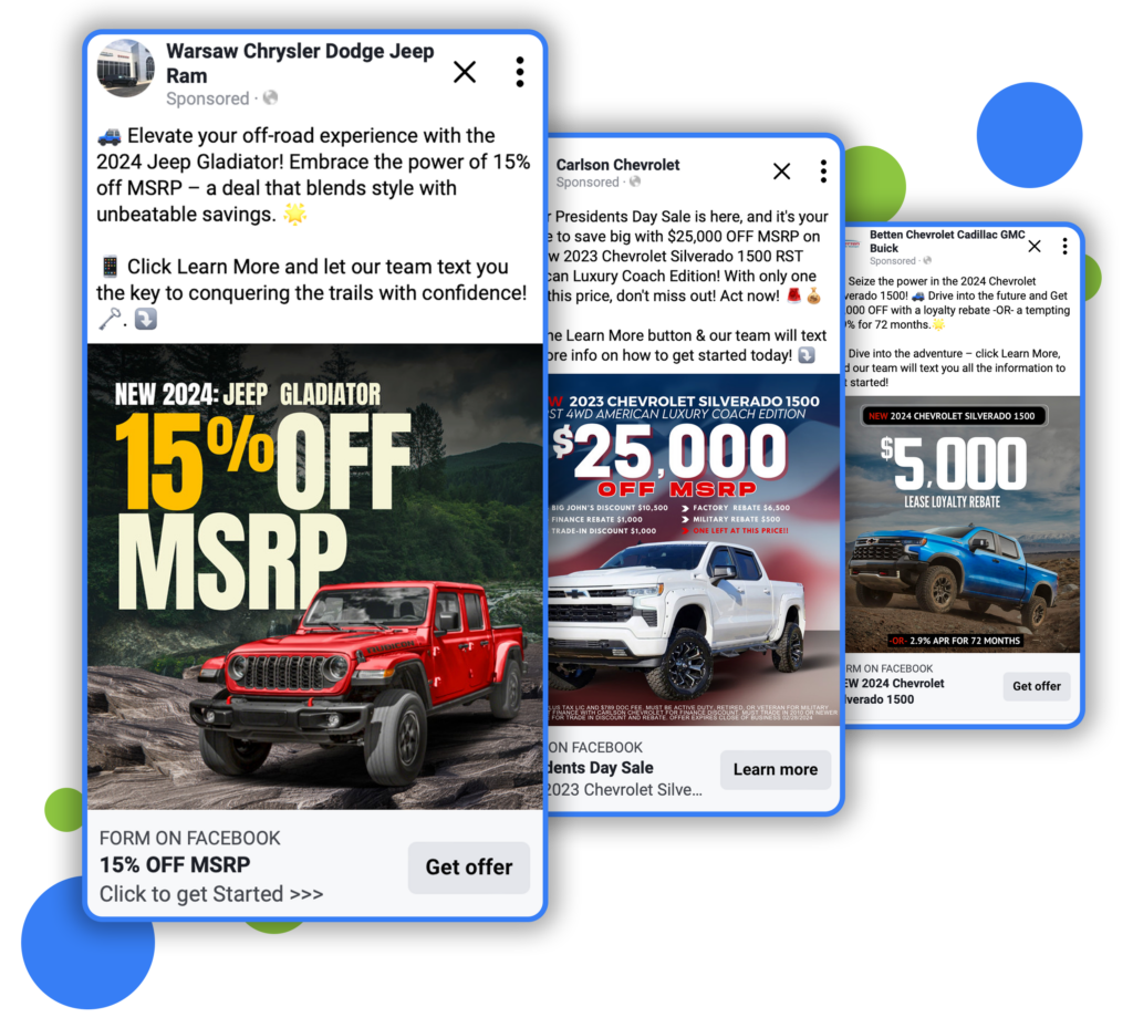 Automotive Lead Generation 6 New Vehicle Social Media Ad Examples