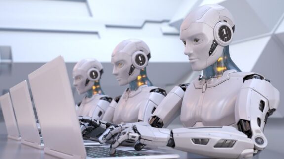ai working with laptop