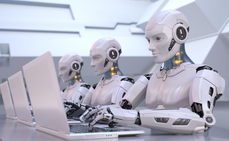 Ai Working With Laptop