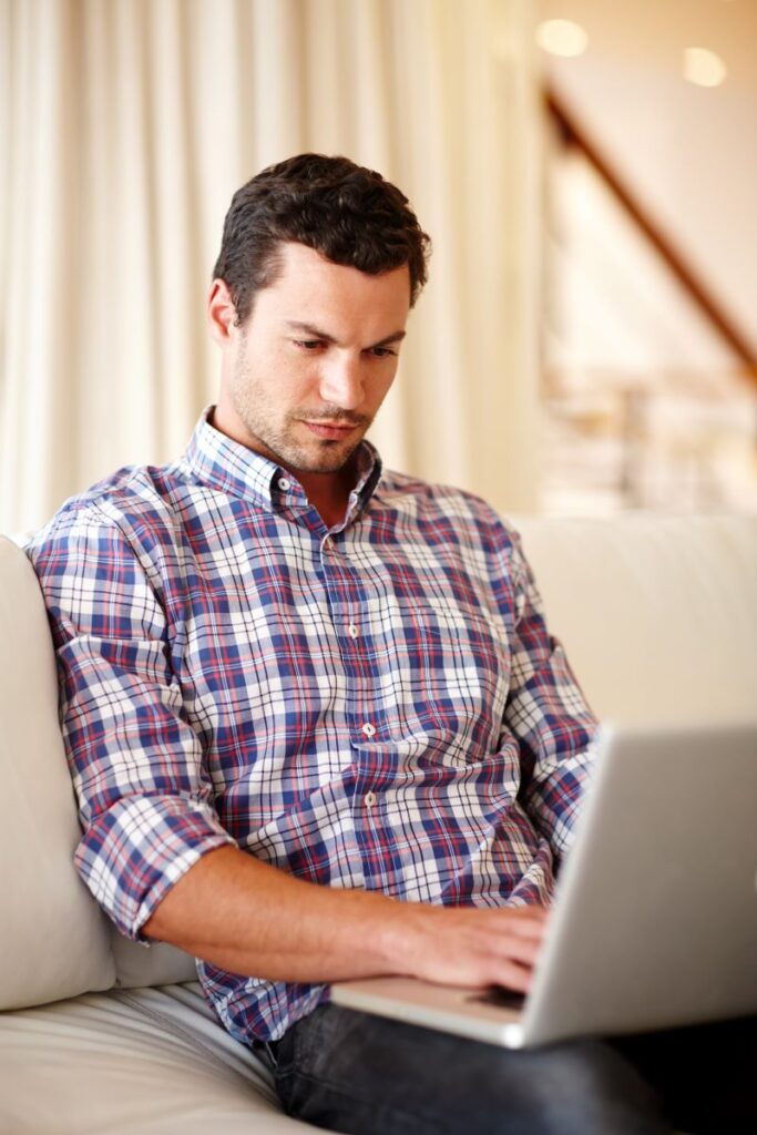 Man Looking At Dealership Website