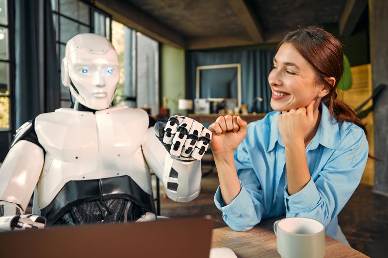 communication woman and ai