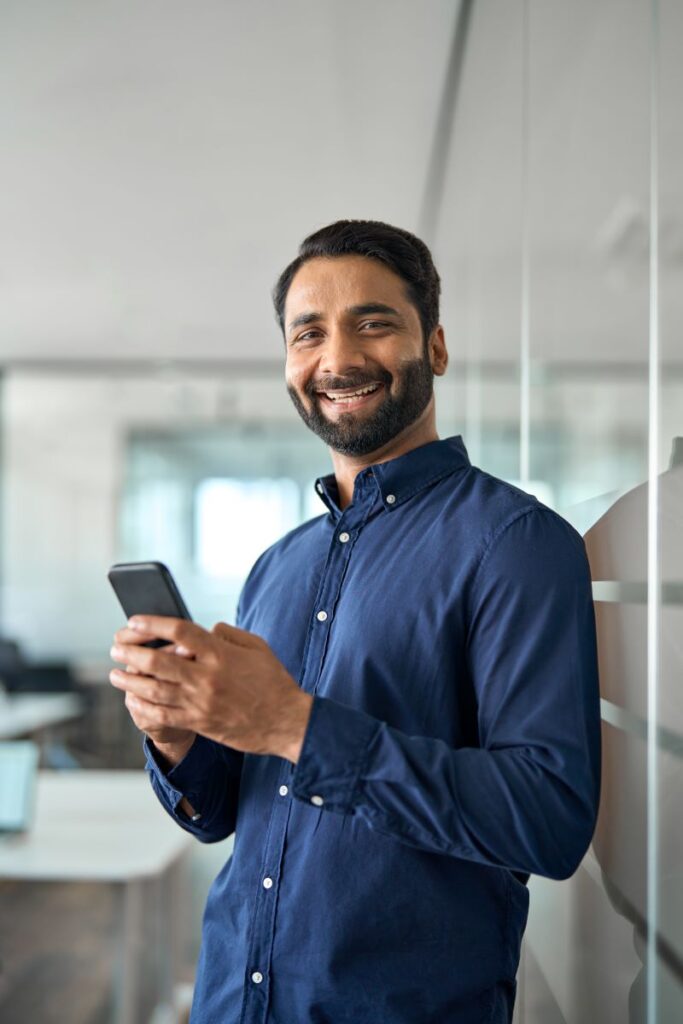 Man Reading Personalized Sms