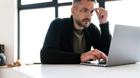 man works on his lead generation