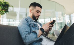 young man on his social media