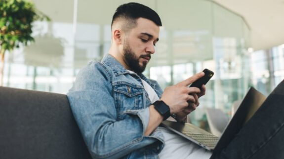 young man on his social media